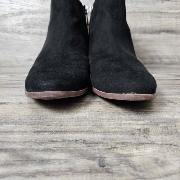Circus by Sam Edelman Petty Suede Zip Black Block Ankle Bootie Boot - Picture 6 of 14